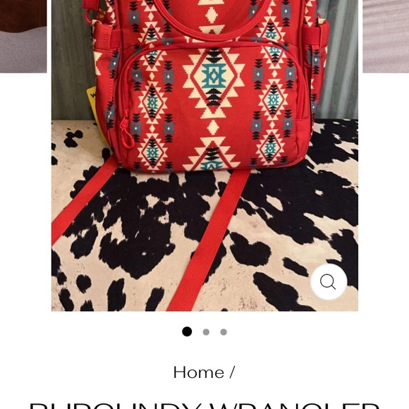 Red Patterned Backpack - Picture 9 of 9